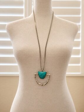 Lucky Brand Turquoise Geometric Pendant Necklace